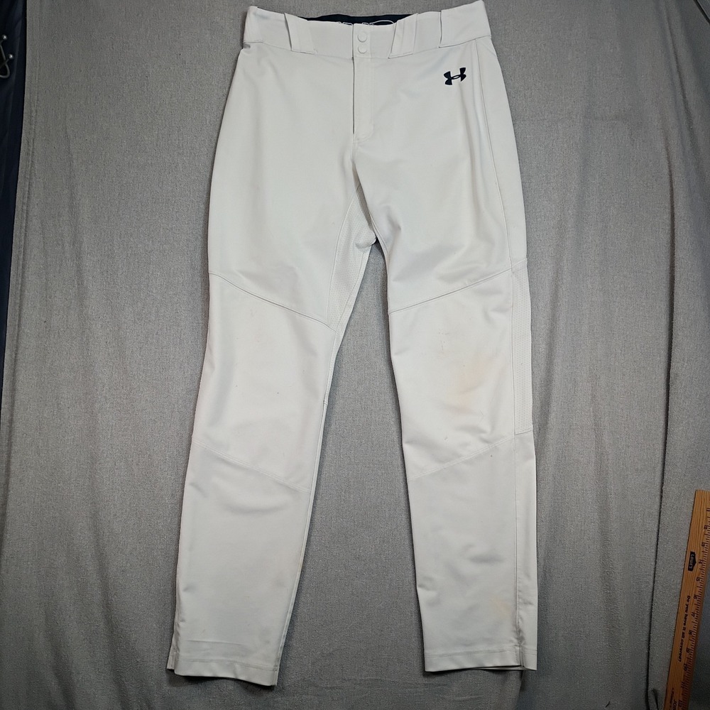 Under Armour Baseball Pants Mens LG White Tapered Athletic Practice Pants